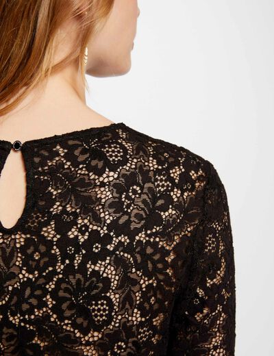 Vestido patinadora encaje negro mujer