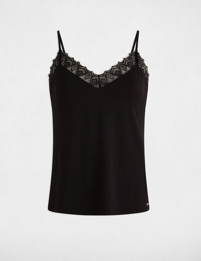 Top con tirantes finos negro mujer