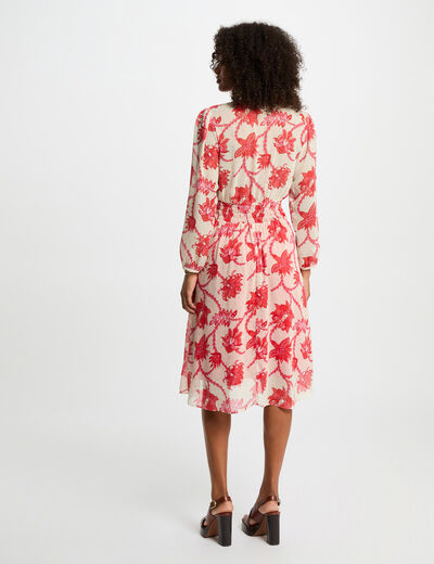 Vestido acampanado estampado multicolor mujer