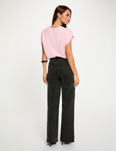 Jersey sin mangas calado rosa mujer