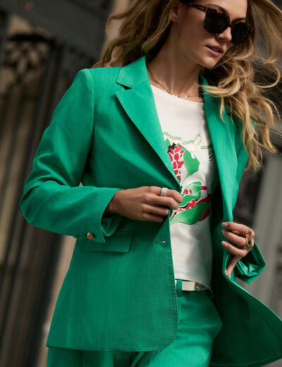 Americana holgada verde emeralda mujer