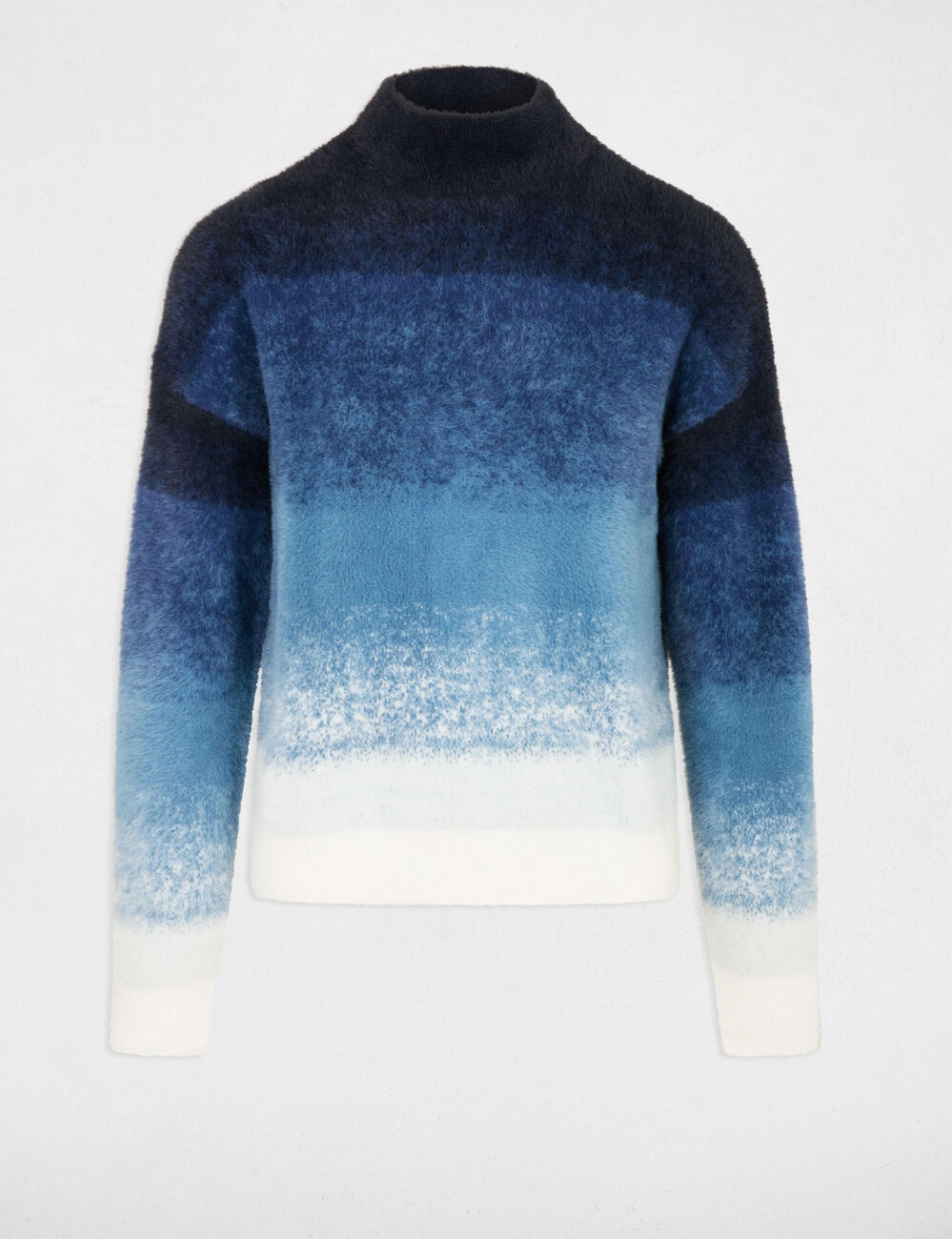 Jersey con cuello alto azul mujer