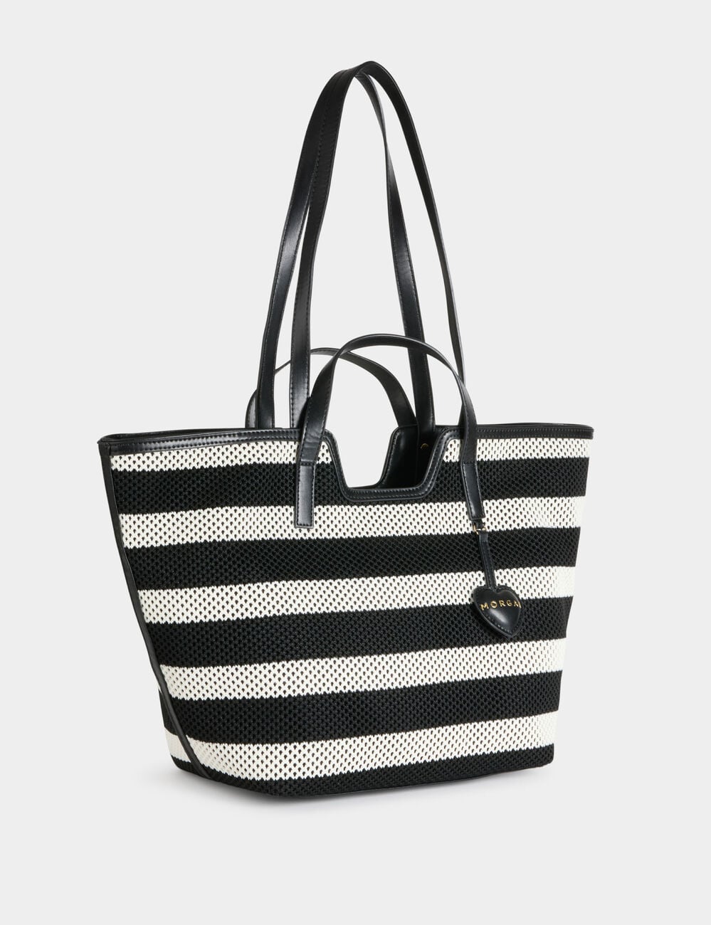 Bolso tote tejido blanco mujer