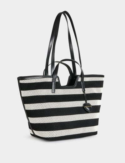 Bolso tote tejido blanco mujer