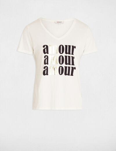 Camiseta con mensaje blanco mujer