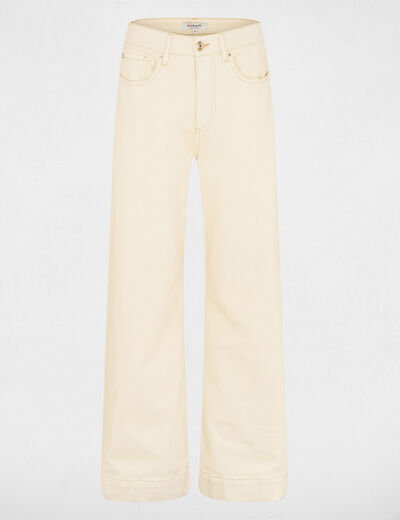 Vaquero ancho beige mujer
