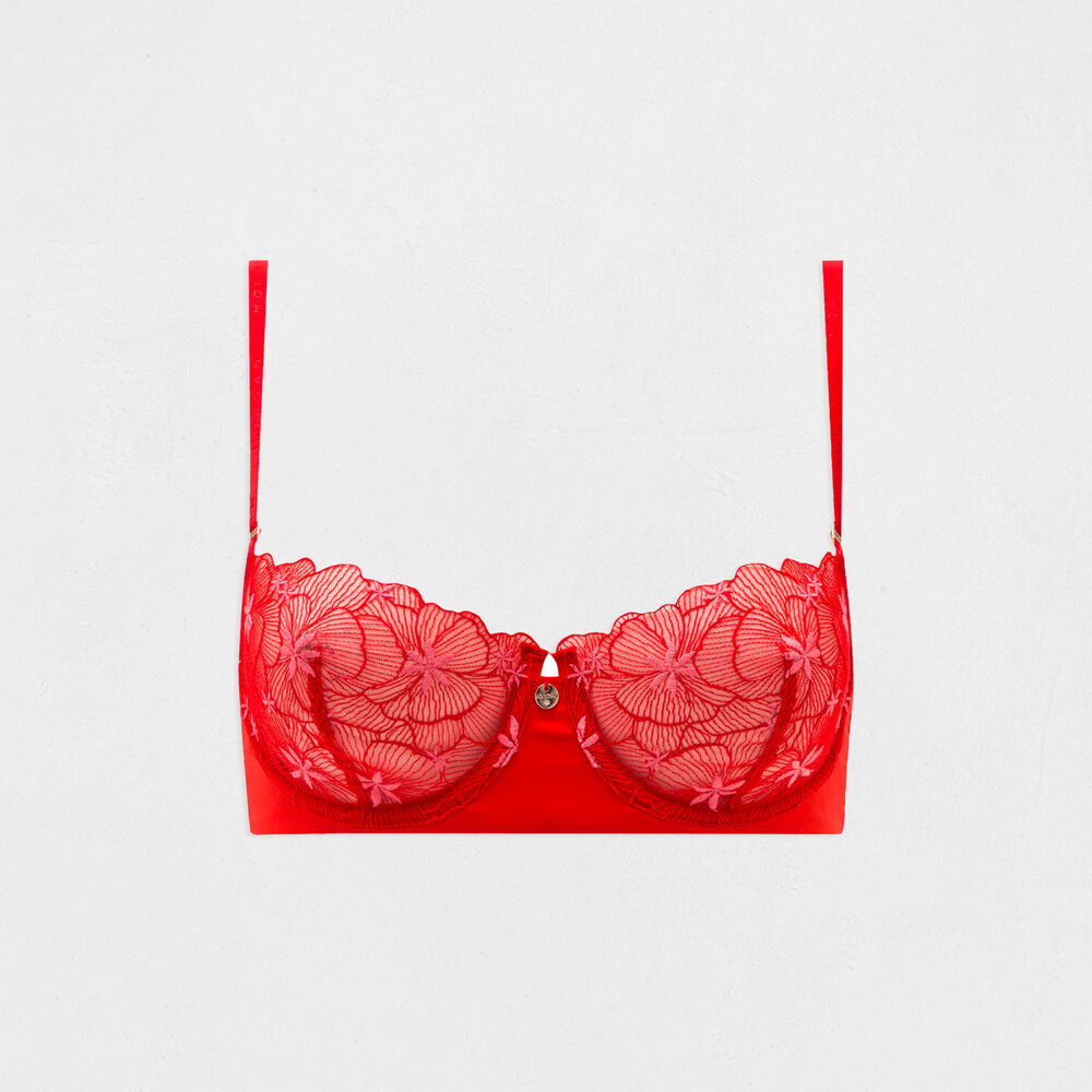 Sujetador con aros rojo mujer