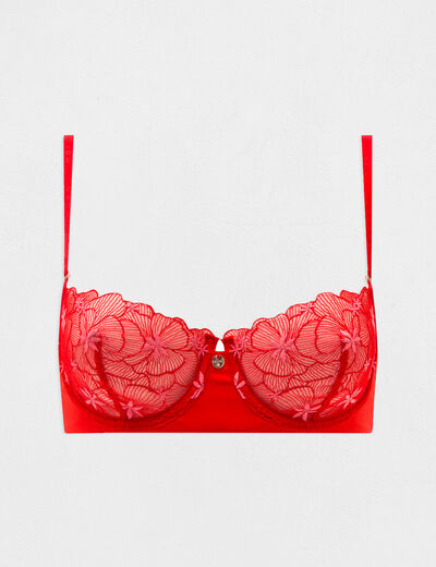 Sujetador con aros rojo mujer