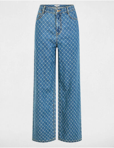Vaquero pernera ancha denim stone mujer