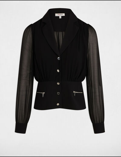 Camisa manga larga negro mujer