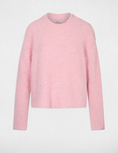 Jersey cuello redondo rosa claro mujer