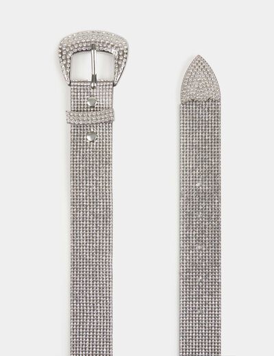 Cinturón con strass couleur argent mujer