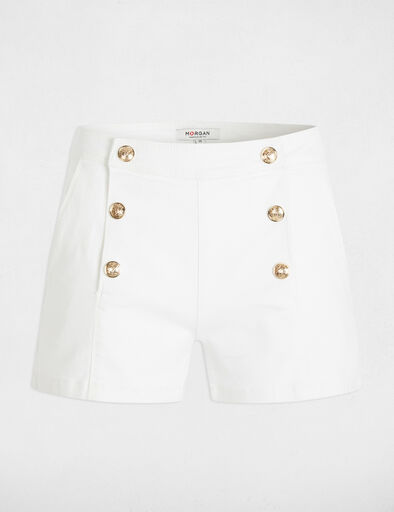 short vaquero con botones blanco mujer Short vaquero con botones blanco mujer