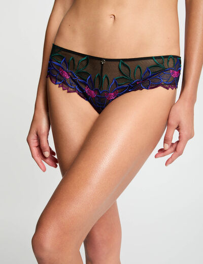 Shorty de encaje negro mujer