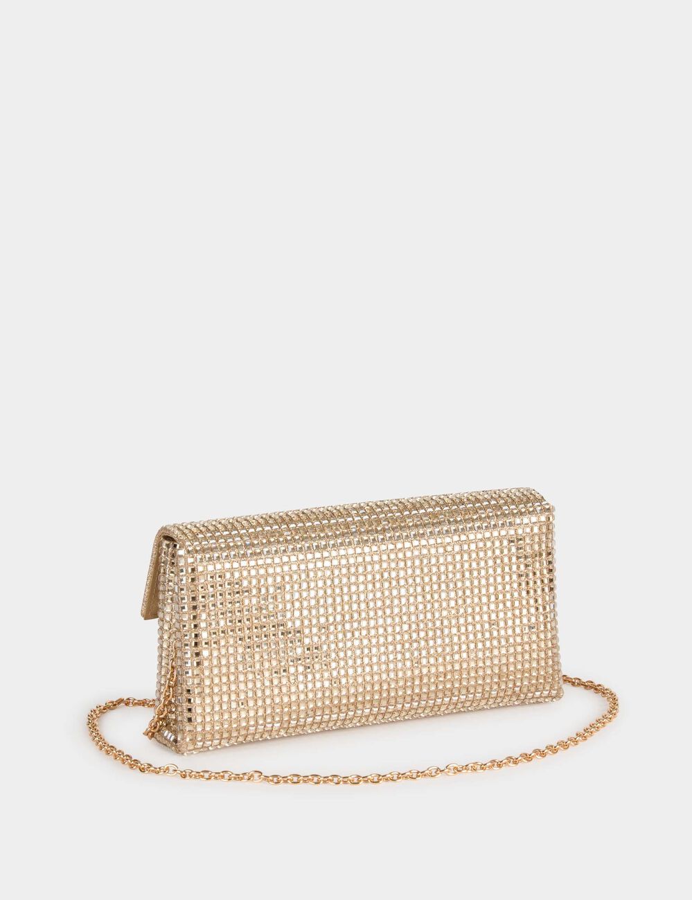 Bolso de mano con strass amarillo oro mujer