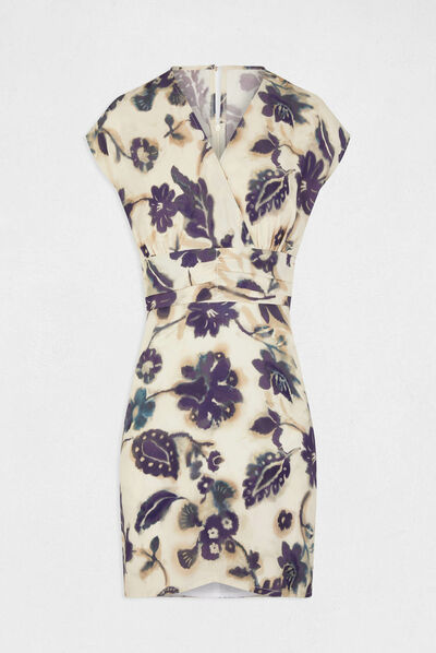 Vestido ajustado estampado floral multicolor mujer