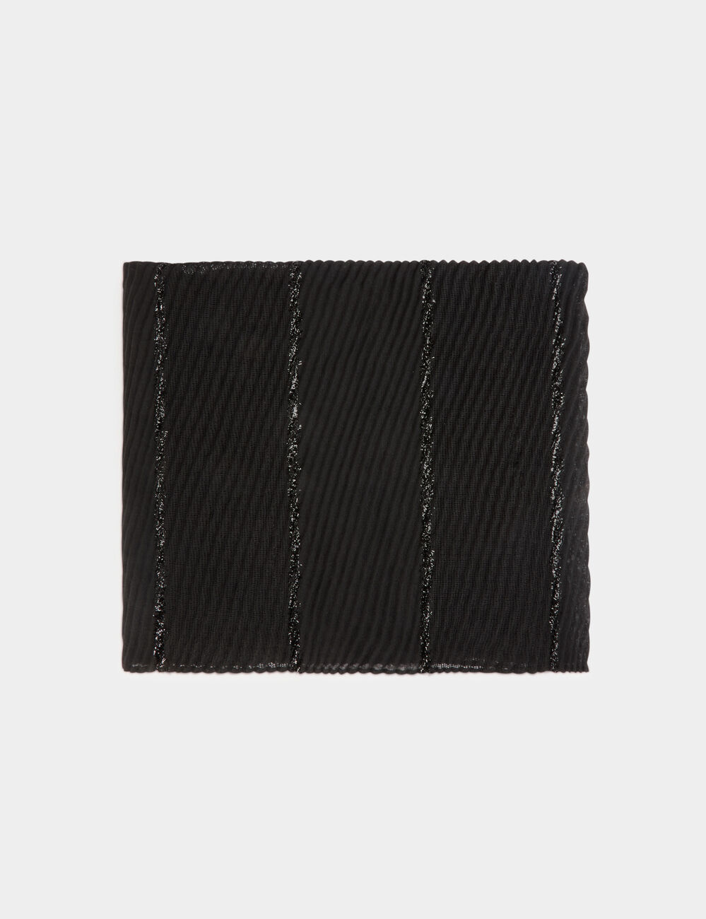 Pa&ntilde;uelo plisado metalizado negro mujer