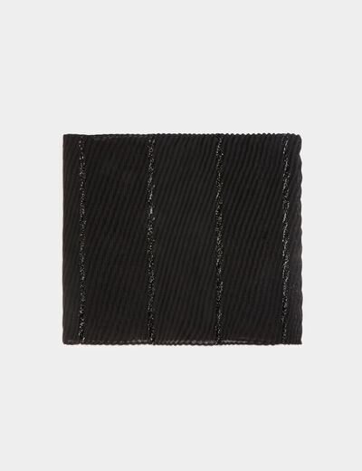 Pa&ntilde;uelo plisado metalizado negro mujer
