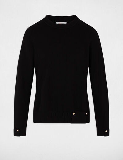 Jersey cuello redondo negro mujer