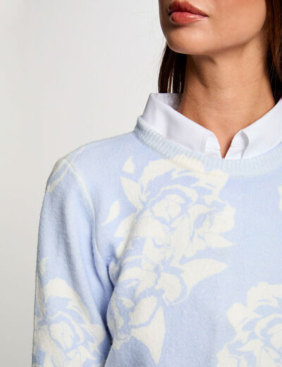 Jersey cuello redondo azul cielo mujer