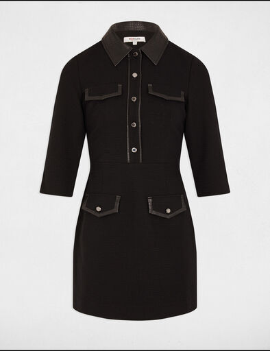 vestido corto ajustado tweed negro mujer Vestido corto ajustado tweed negro mujer