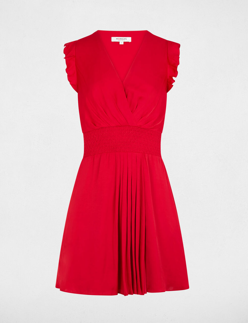 Vestido corto holgado rojo mujer