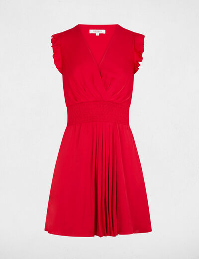 Vestido corto holgado rojo mujer