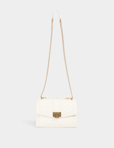 Bolso cartera mano acolchado blanco mujer