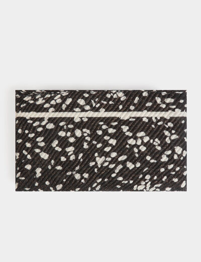 Fular estampado de lunares negro mujer