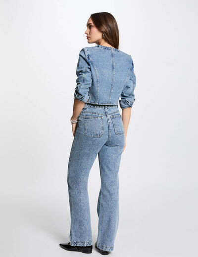 Chaqueta vaquero corta denim doble stone mujer