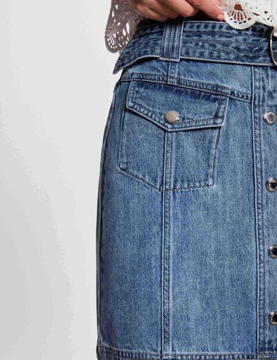 Falda vaquero corta denim stone mujer