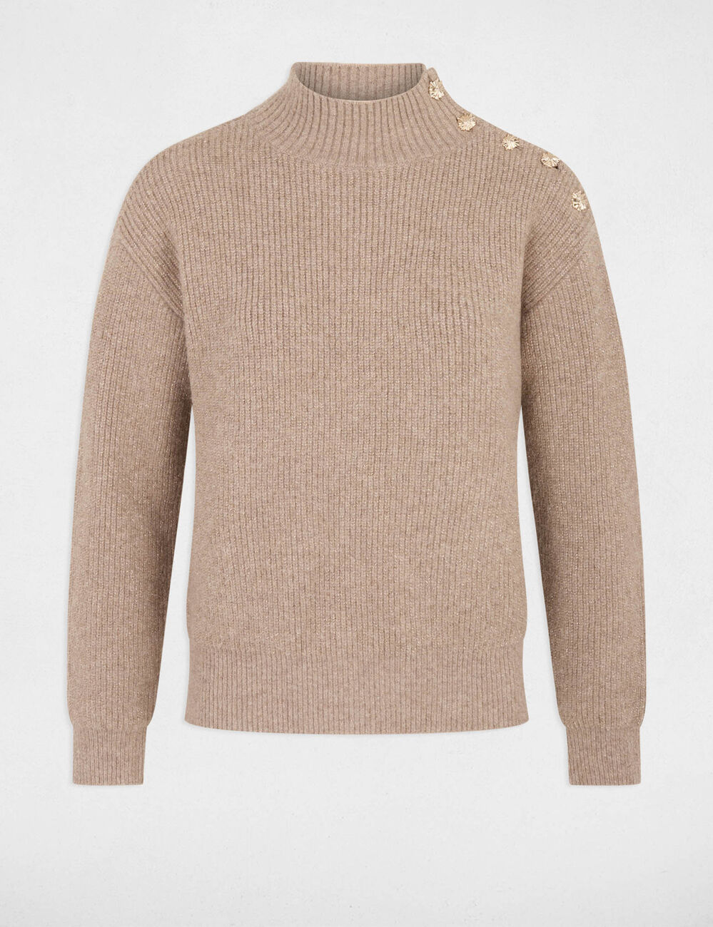 Jersey de cuello alto topo mujer