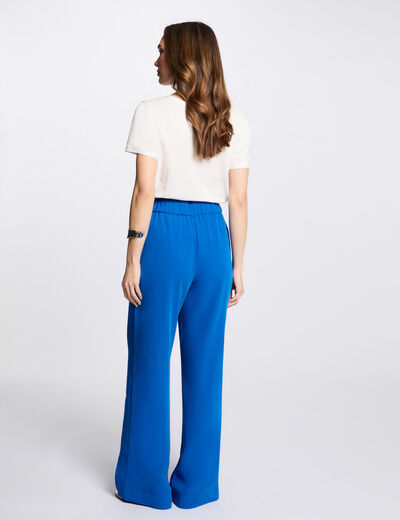 Pantalón pernera ancha azul eléctrico mujer