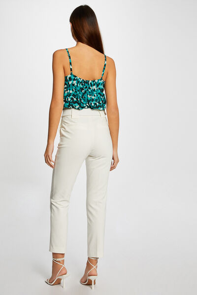 Top con tirantes finos estampado verde mujer