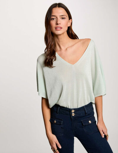 Jersey manga 3/4 verde claro mujer