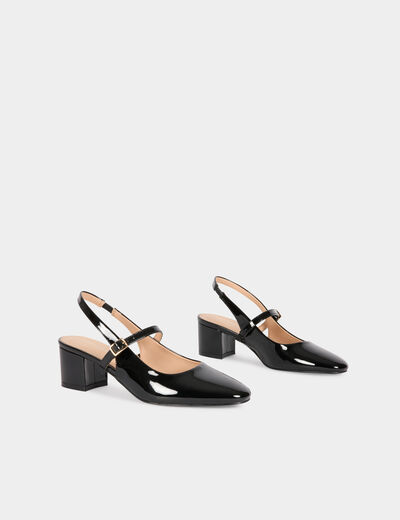 Sandalias de tac&oacute;n negro mujer