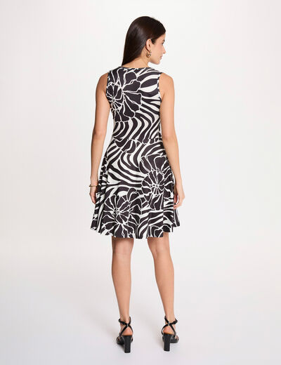 Vestido corto escotado negro mujer