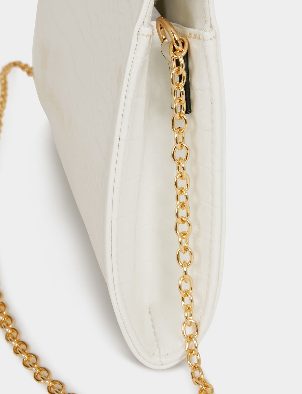 Bolso cartera de mano efecto cocodrilo blanco mujer