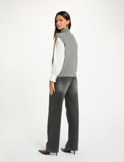 Jersey sin mangas gris oscuro mujer