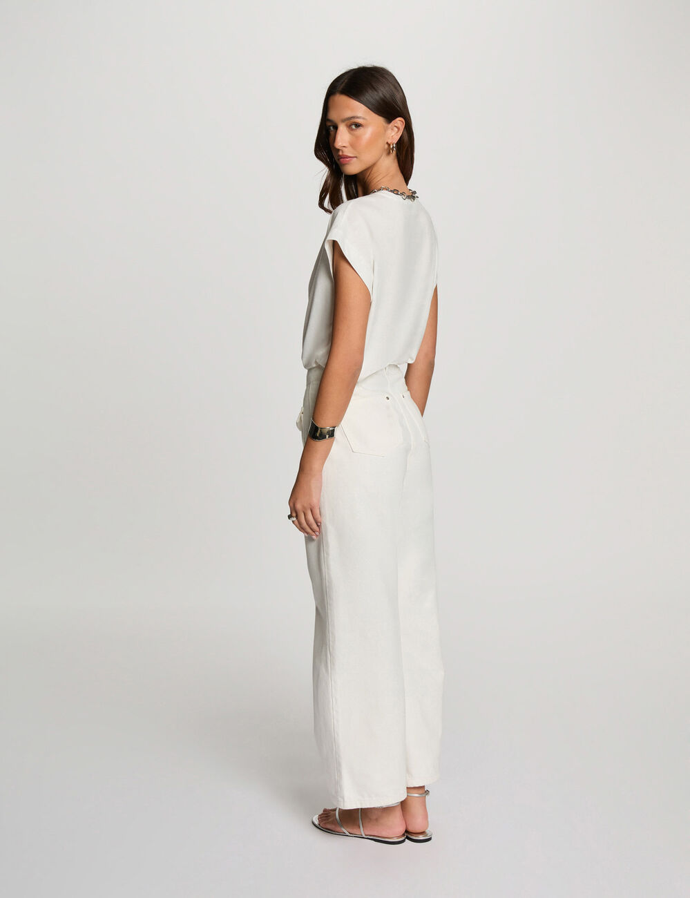 Camiseta con mensaje blanco mujer