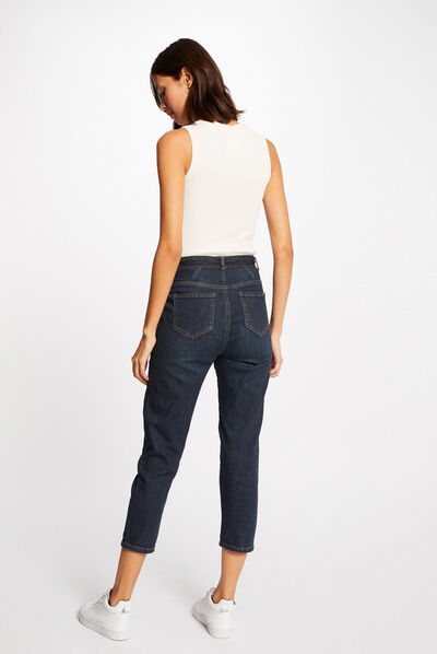 Top acanalado con tirantes anchos marfil mujer