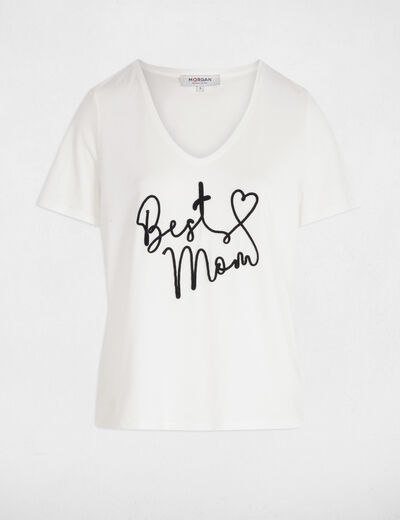 Camiseta con mensaje blanco mujer
