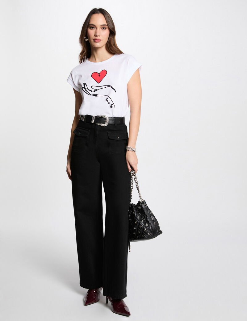 Camiseta con mensaje blanco mujer