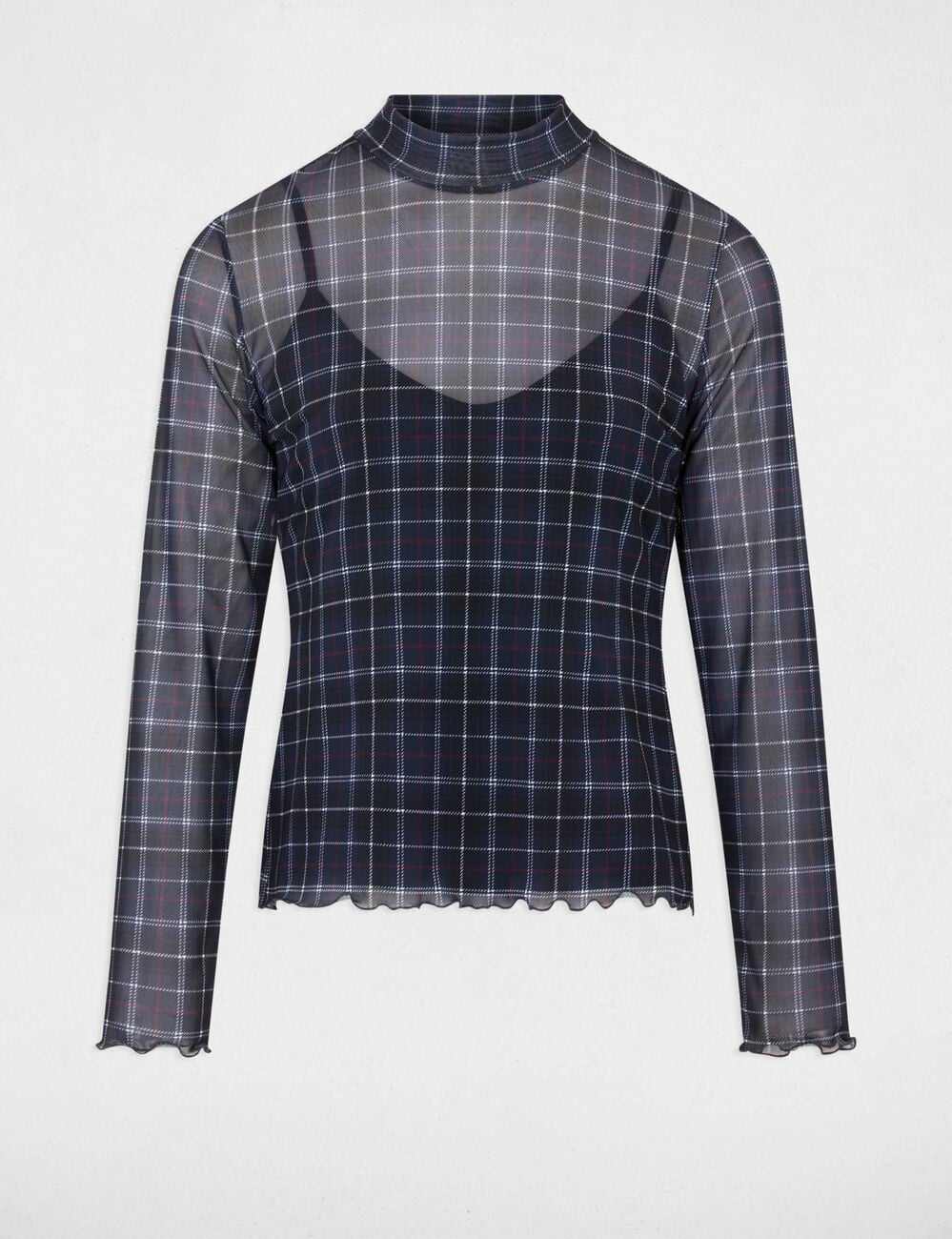 Camiseta entallada transparente multicolor mujer