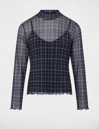 Camiseta entallada cuello redondo multicolor mujer