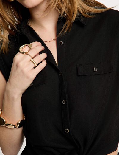 Blusa sin mangas negro mujer