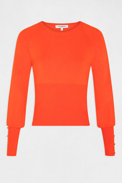 Jersey manga larga con cuello redondo  mujer