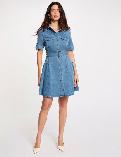 Vestido corto vaquero denim stone mujer