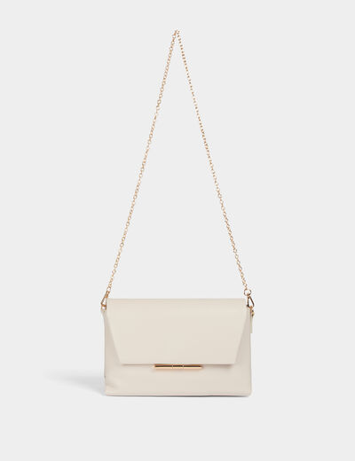 Bolso cartera de mano marfil mujer