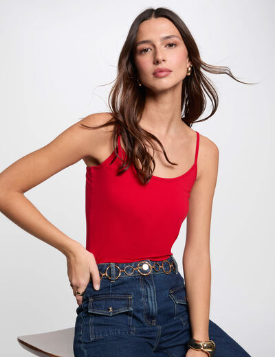 Top con tirantes finos rojo mujer